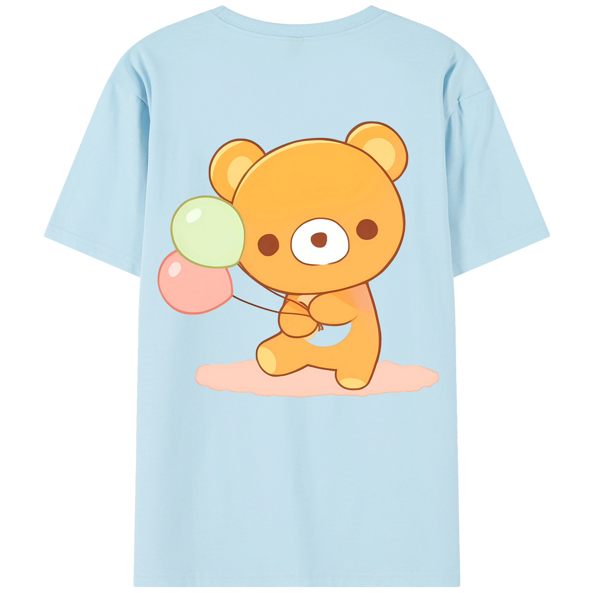 （画像用） リラックマ リラックマ キイロイトリ Rilakkuma Korilakkuma Kiiroitori 綿100％半袖Tシャツ（背面プリント）